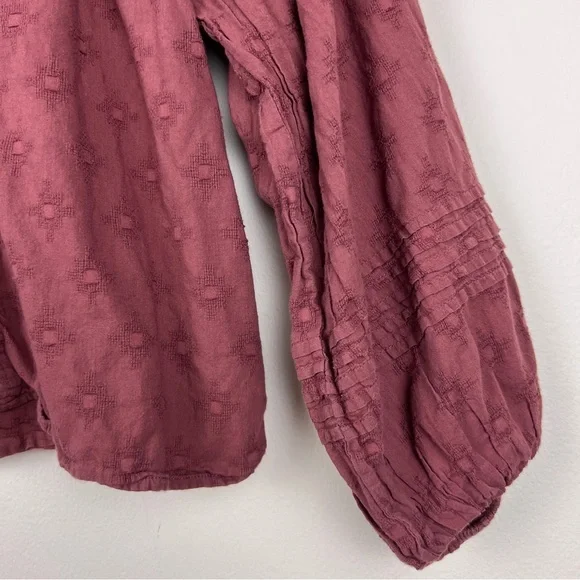 Anthropologie Cleobella Antonia Boho Puff Sleeve Button Blouse - Picture 4 of 7